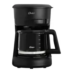 OSTER - Cafetera, 5 Tazas de Capacidad, con Filtro Reutilizable, Botón con Luz de Encendido y Apagado, Color Negro
