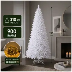 EVERGREEN - Árbol de navidad 210 cm Blanco 900 ramas