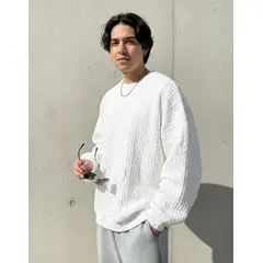 GENERICO - Saco Oversize De Punto Casual Unisex Buzo Texturizado Japones