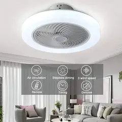 BRITOCHET - Ventilador de Techo Sankey con Luz LED y Control Remoto, de 20 y 3Velocidades