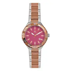 YESS - Reloj Bicolor Tablero Rojo Para Hombre Ref S298-10