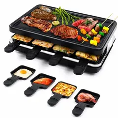 SOKANY - Plancha Eléctrica Multifuncional Parrilla 8 Puestos
