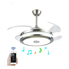 BRITOCHET - Ventilador Aspas Retractil Con Luz Led Y Bluetooth Rda
