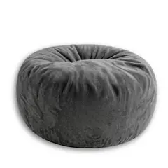 ESTILO RELAX - Silla Puff Supreme Grande - Tela Ultrasuave - Gris