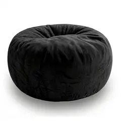 ESTILO RELAX - Silla Puff Supreme Grande - Tela Ultrasuave - Negro