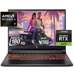 ACER - PORTÁTIL GAMER NITRO V 16 AI - RYZEN 7 - RTX 5070 8GB - 24GB RAM - 512GB SSD - 16" WUXGA 180 Hz