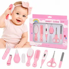 GENERICO - Kit de Cuidado para Bebé 10 Piezas BPA Free Rosa
