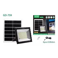 GENERICO - Reflector Solar LED 500W Blanco Frío Panel Solar Resistente Agua