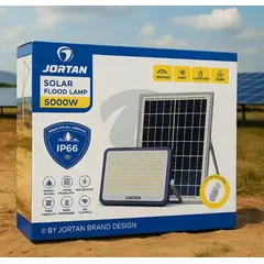 GENERICO - Reflector Solar Jortan 5000w Lampara Led Exterior Ip66 Negro