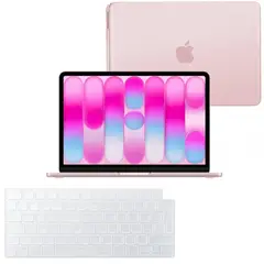 GENERICO - Carcasa Matte Rosa Rubor + Teclado Transparente Para Macbook Neo A3404 2026