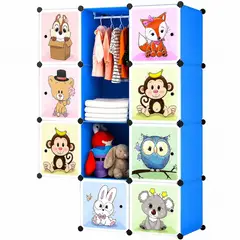 ONE PIXEL - Clóset Armario Organizador de Ropa Infantil Modular Portátil 8 Cubos con Puertas