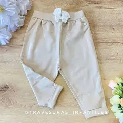 ZIPPY - Pantalón Jogger Flor Bolsillo Beige