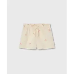 LOSAN - Short Bordado Flores Beige