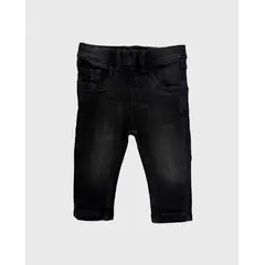 LOSAN - Pantalón Over Denim Negro Medio