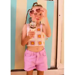 MAYORAL - Short Denim Lila Niña