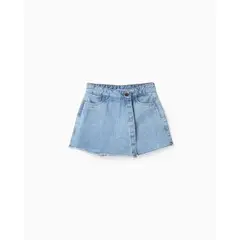 ZIPPY - Falda Short Flecos Denim Claro
