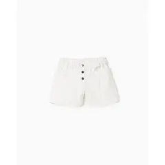 ZIPPY - Short Botones Resortado Blanco