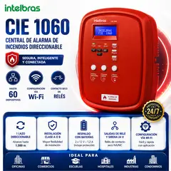 INTELBRAS - CIE 1060, Central Incendios Direccionable 60 Dispositivos WiFi 1 Lazo 1500m