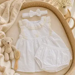 DR KID - Vestido Ceremonia Plumeti Bordado Con Balaca