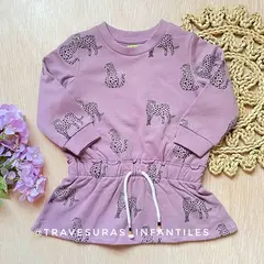 LOSAN - Vestido Manga Larga Lila Tigre