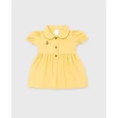 BEBE FELIZ - Vestido Cuello Osa Amarillo