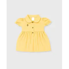 BEBE FELIZ - Vestido Cuello Osa Amarillo