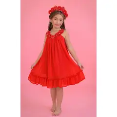 OTRAS MARCAS - Vestido Para Fiesta Niña Corazón Rojo Lilo