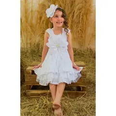 OTRAS MARCAS - Vestido Para Fiesta Flor Pecho Blanco Lilo