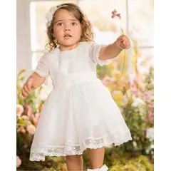 OTRAS MARCAS - Vestido Ceremonia Plumeti Blanco