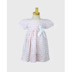 BEBE FELIZ - Vestido Rouse Cuadros Rosa