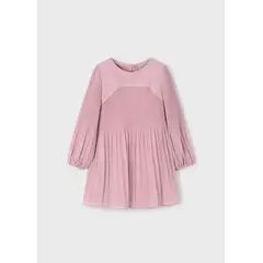 MAYORAL - Vestido Acanalado Manga Larga Rosa