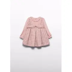 ABEL Y LULA - Vestido Tweed Cuadros Rosa Pastel Abel & Lula