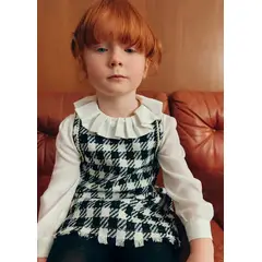 ABEL Y LULA - Vestido Cuadros Cuello Negro Abel & Lula