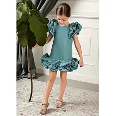 ABEL Y LULA - Vestido Tafetán Nube Agua Azul Abel & Lula