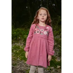 BOBOLI - Vestido Bordado Flores Frambuesa