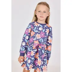 BOBOLI - Vestido Infantil Lila Con Estampado De Flores