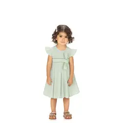 MILON - Vestido Cinturón Moño Rayas Verde