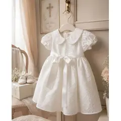 OTRAS MARCAS - Vestido Ceremonia Con Pava Puntos Blanco