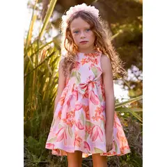 MAYORAL - Vestido Estampado Flores Con Moño Rosa