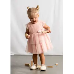 MAYORAL - Vestido Tul Plisado Brillos Rosa