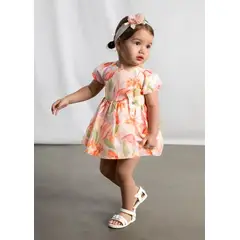 MAYORAL - Vestido Estampado Flores Naranja