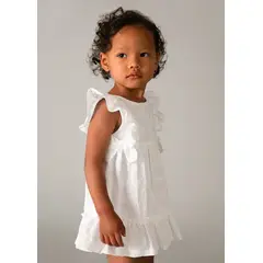 MAYORAL - Vestido Bordado Flores Blanco