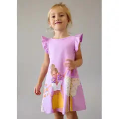 MAYORAL - Vestido Estampado Volantes Lila