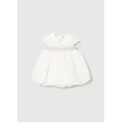 MAYORAL - Vestido Ceremonia Cinturón Rosa Blanco