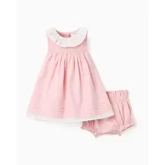 ZIPPY - Vestido Cuello Detalle Encaje Rosa