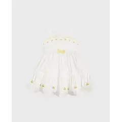 MILON - Vestido Datalles Bordado Blanco