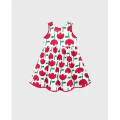 KYLY - Vestido Estampado Tulipanes Rojo