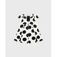 KYLY - Vestido Estampado Puntos Moño Negro