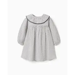 ZIPPY - Vestido Manga Larga Rayas Gris