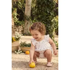 BOBOLI - Vestido Bordado Tulipanes Blanco